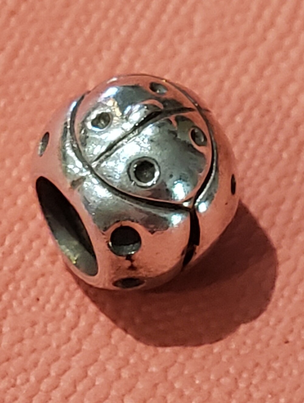 Pandora Sterling Silver Ladybug Charm Bead - Polished Silver